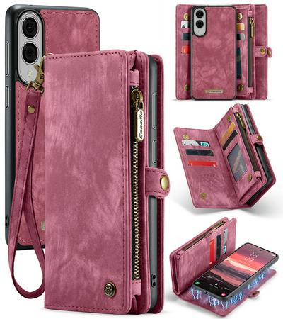 CASEME 008 Series Detachable 2-in-1 Wallet Split Leather Mobile Casing for Samsung Galaxy S25 Edge