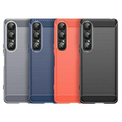 For Sony Xperia 1 VII Carbon Fiber Drawing Series Scratch Resistant Shock Absorption Soft TPU Back Cover Case