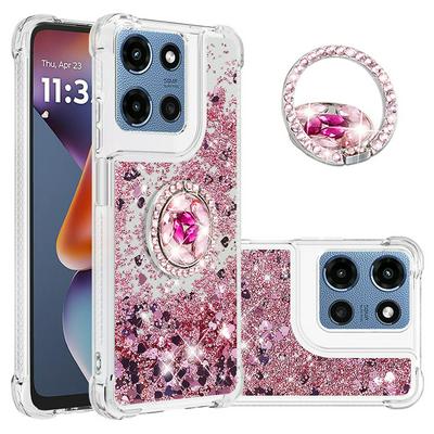 For Motorola Moto G Stylus 5G 2025 Bling Diamond Ring Buckle Anti-fall Quicksand Soft TPU Back Cover Phone Case