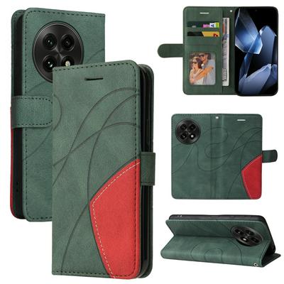 For Oneplus 13 Double-color Stitching Scratch Resistant Wallet Leather Case 