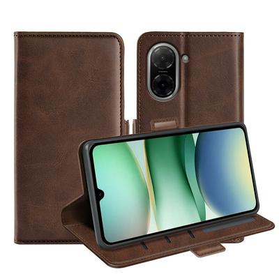 For Xiaomi Redmi A5 4G(171mm)/Xiaomi Poco C71 Double Buckle Wallet Style Folio Flip Leather Case with Stand and Card Slots Function
