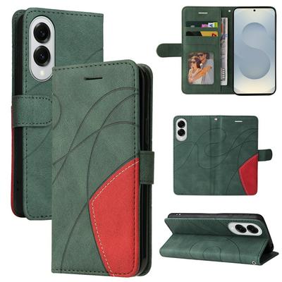 For Samsung Galaxy S25 Edge Double-color Stitching Scratch Resistant Wallet Leather Case 