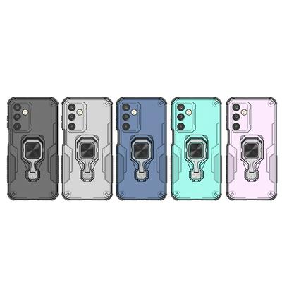 For Samsung Galaxy M16 5G Case Rotatable Ring Kickstand PC + TPU Shockproof Phone Cover