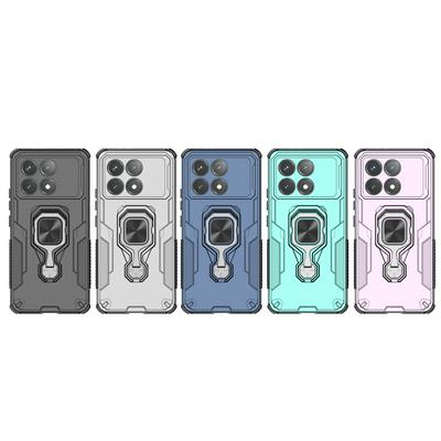 For Xiaomi Redmi K70E 5G Case Rotatable Ring Kickstand PC + TPU Shockproof Phone Cover