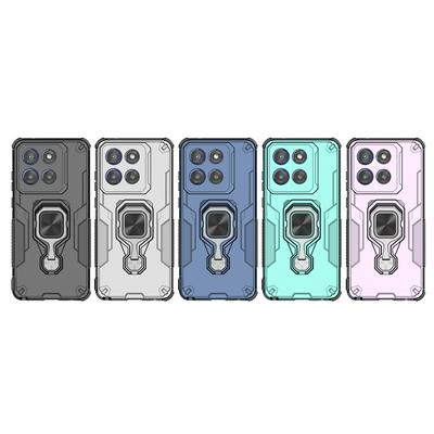 For Motorola Moto Edge 60 Stylus 5G Case Rotatable Ring Kickstand PC + TPU Shockproof Phone Cover