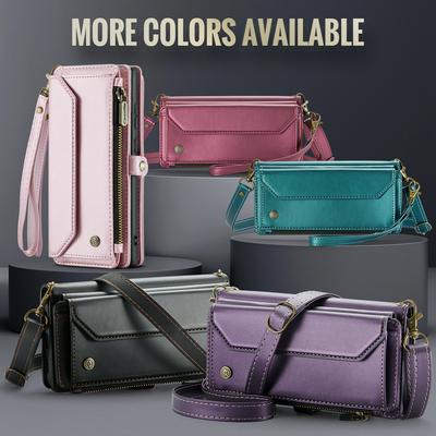 CASEME C36 Series For Samsung Galaxy S25 Ultra Case Leather Magnetic Handbag Zipper Pocket Phone Cover