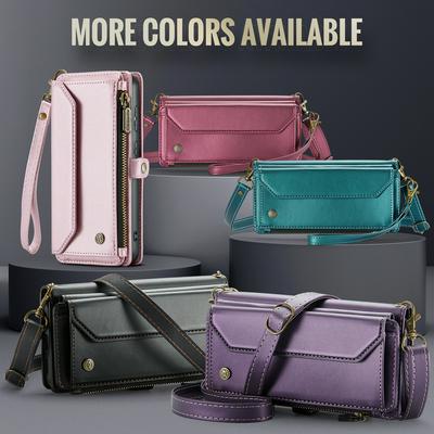 CASEME C36 Series For Samsung Galaxy S25 Plus Case Leather Magnetic Handbag Zipper Pocket Phone Cover