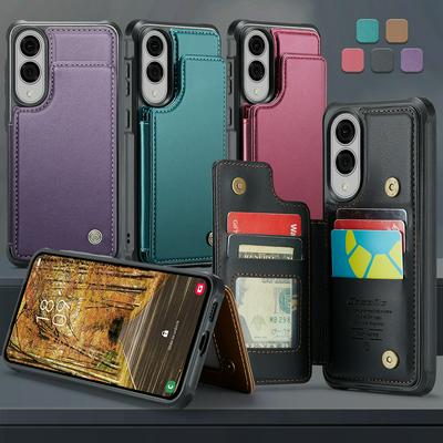 CASEME C22 Series for Samsung Galaxy S25 Edge Case Glossy Phone Cover with Kickstand Card Holder