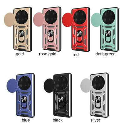 For Xiaomi 15 Ultra Ring Holder Kickstand Camera Slide Cover Design PC + TPU Phone Back Cover Case