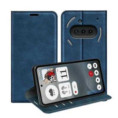 For Nothing Phone 3A Skin Feel Magnetic Attraction Flip Leather Wallet Case with Card Slot and Stand