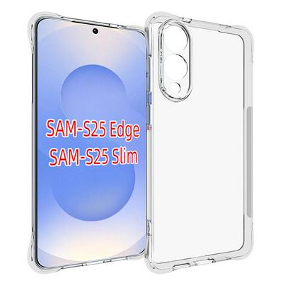 Anti-Fingerprint Non-Slip Waterproof Four Corners Shockproof Transparent Soft TPU Back Cover Protective Case for Samsung Galaxy S25 Edge