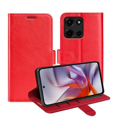 For Motorola Moto G 5G 2025 R64 Pattern Single Folded Edge Folio Flip Leather Wallet Phone Case