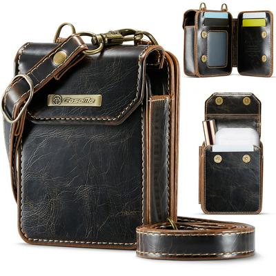CaseMe-Me40 MINI Flip folding phone / Earphone Leather bag  RFID Blocking Crossbody Phone Purse Wallet 