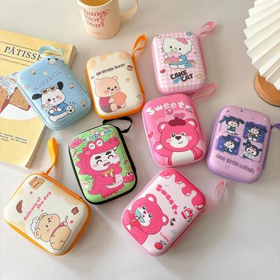 9.5cmx13.5cm Cute Cartoon Headphone Data Cable Storage bags for iPhone Android USB Cable Earphone Earbud Accessories Zipper Bag Pocket Pouch