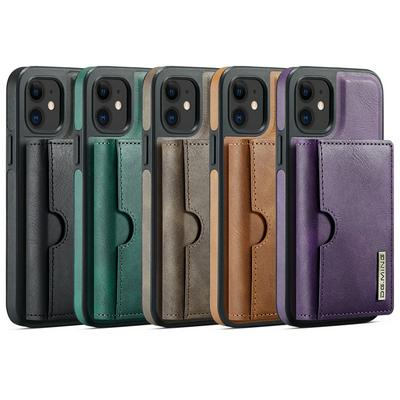 DG.MING M6 Series For iPhone 12 Case Magnetic Wallet PU + PC + TPU Phone Cover