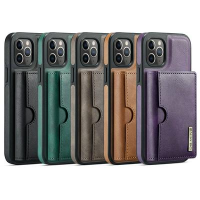DG.MING M6 Series For iPhone 11 Pro Case Magnetic Wallet PU + PC + TPU Phone Cover