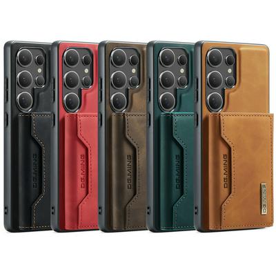 DG.MING M2 Series Detachable 2-in-1 Wallet Kickstand Design Leather Coated Hybrid Case for Samsung Galaxy S25 Ultra