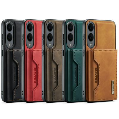 DG.MING M2 Series Detachable 2-in-1 Wallet Kickstand Design Leather Coated Hybrid Case for Samsung Galaxy S25 Edge