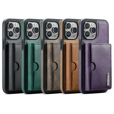 DG.MING M6 Series For iPhone 12 Pro Case Magnetic Wallet PU + PC + TPU Phone Cover