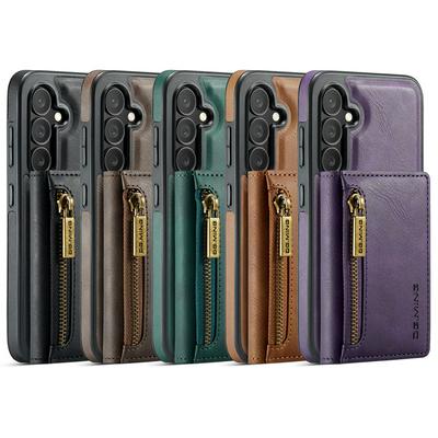 DG.MING M5 Series For Samsung Galaxy S25 Case Detachable Magnetic Leather Phone Protector with Card Slots