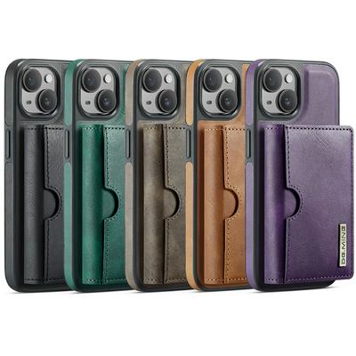 DG.MING M6 Series For iPhone 13 Case Magnetic Wallet PU + PC + TPU Phone Cover