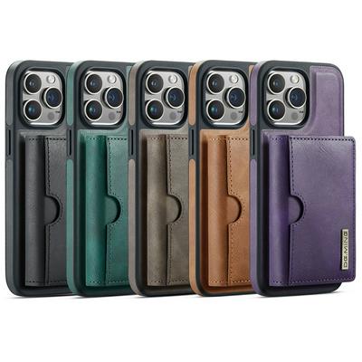 DG.MING M6 Series For iPhone 14 Pro Max Case Magnetic Wallet PU + PC + TPU Phone Cover