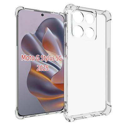 Motorola Moto Edge 60 Stylus 5G Anti-Fingerprint Non-Slip Waterproof Four Corners Shockproof Transparent Soft TPU Back Cover Protective Case