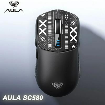 AULA SC580 Gaming Mouse Tri-mode Rechargeable Ergonomic Bluetooth Mouse 10000 DPI E-sports Lightweight Mice for Office Gaming