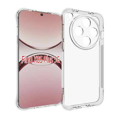 OPPO Find X8S Plus Anti-Fingerprint Non-Slip Waterproof Four Corners Shockproof Transparent Soft TPU Back Cover Protective Case