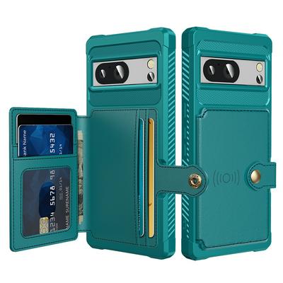 For Google Pixel 8A ZM03 Premium Vintage Shockproof All-Inclusive Hard PC Case with Card Slot Stand Function Cover Case Magnetic Folio Closure 