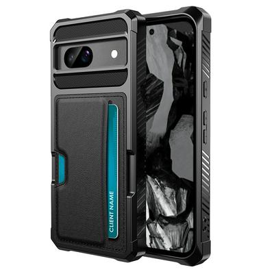 For Google Pixel 8A ZM02 Four Corners Anti-drop PU Leather Coated TPU Case Card Slot Phone Shell