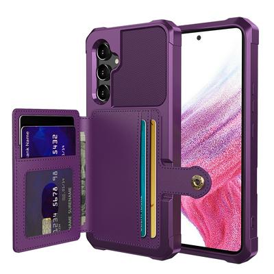 For Samsung Galaxy A54 ZM03 Premium Vintage Shockproof All-Inclusive Hard PC Case with Card Slot Stand Function Cover Case Magnetic Folio Closure 
