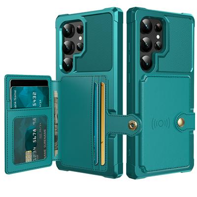 For Samsung Galaxy S25 Ultra ZM03 Premium Vintage Shockproof All-Inclusive Hard PC Case with Card Slot Stand Function Cover Case Magnetic Folio Closure 