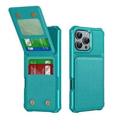 ZM11 For iPhone 16 Pro Max Case Card Slot Kickstand PU+TPU Phone Cover