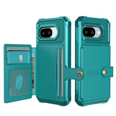 For Google Pixel 9A ZM03 Premium Vintage Shockproof All-Inclusive Hard PC Case with Card Slot Stand Function Cover Case Magnetic Folio Closure 