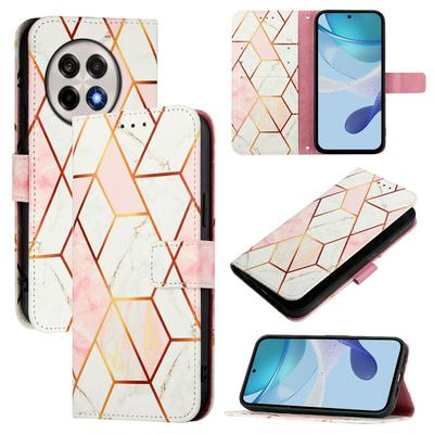 For Oneplus Ace 5 5G/Ace 5 Pro 5G/Oneplus 13R Marble Pattern Scratch Resistant Magnetic Buckle Flip Leather Case with Wrist Strap