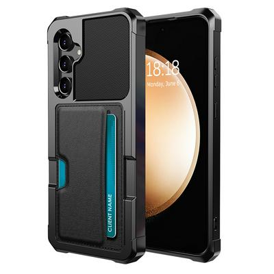 For Samsung Galaxy A55 5G ZM02 Four Corners Anti-drop PU Leather Coated TPU Case Card Slot Phone Shell