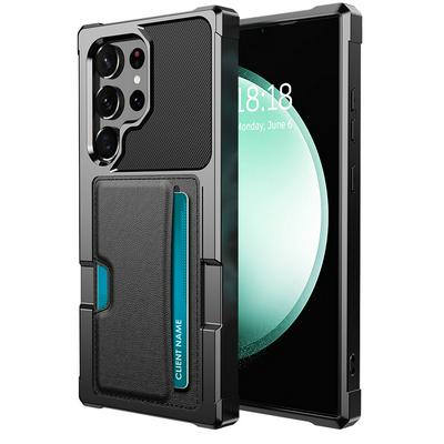 For Samsung Galaxy S25 Ultra ZM02 Four Corners Anti-drop PU Leather Coated TPU Case Card Slot Phone Shell