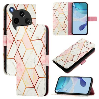 For Oppo Find X8 Ultra 5G Marble Pattern Scratch Resistant Magnetic Buckle Flip Leather Case with Wrist Strap