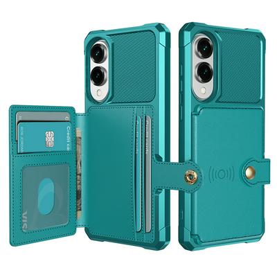 For Samsung Galaxy S25 Edge ZM03 Premium Vintage Shockproof All-Inclusive Hard PC Case with Card Slot Stand Function Cover Case Magnetic Folio Closure 