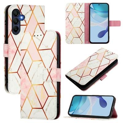 For Samsung Galaxy A26 Marble Pattern Scratch Resistant Magnetic Buckle Flip Leather Case with Wrist Strap