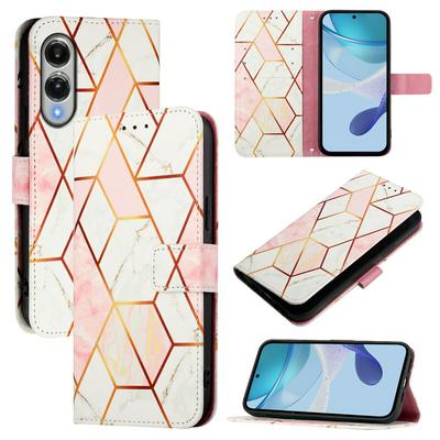 For Samsung Galaxy S25 Edge Marble Pattern Scratch Resistant Magnetic Buckle Flip Leather Case with Wrist Strap