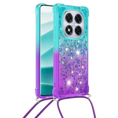 For Xiaomi Redmi Note 14 Pro Lanyard Anti-fall Gradient Quicksand Soft TPU Back Cover Phone Case