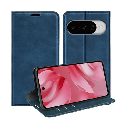 For Google Pixel 10/Pixel 10 Pro Skin Feel Magnetic Attraction Flip Leather Wallet Case with Card Slot and Stand