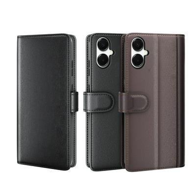 for Samsung Galaxy A06 5G Side Flip Wallet Style Genuine Leather + Soft TPU Card Slots with Stand and Magnetic Buckle Case 