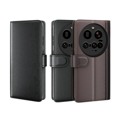 for Xiaomi 15 Ultra Side Flip Wallet Style Genuine Leather + Soft TPU Card Slots with Stand and Magnetic Buckle Case 