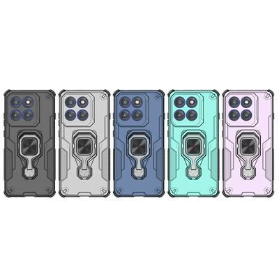 For Motorola Edge 60 Pro Case Rotatable Ring Kickstand PC + TPU Shockproof Phone Cover