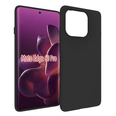 For Motorola Edge 60 Pro Black Matte Shockproof Durable Soft TPU Back Cover Phone Case 