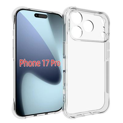 iPhone 17 Pro Anti-Fingerprint Non-Slip Waterproof Four Corners Shockproof Transparent Soft TPU Back Cover Protective Case