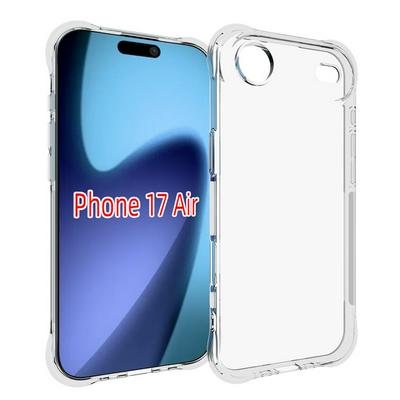iPhone 17 Air Anti-Fingerprint Non-Slip Waterproof Four Corners Shockproof Transparent Soft TPU Back Cover Protective Case